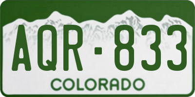 CO license plate AQR833