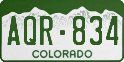 CO license plate AQR834