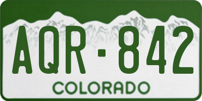 CO license plate AQR842