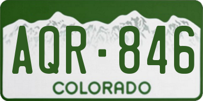 CO license plate AQR846