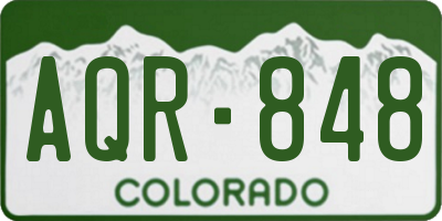 CO license plate AQR848