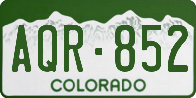 CO license plate AQR852