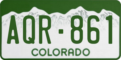 CO license plate AQR861