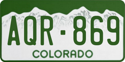 CO license plate AQR869