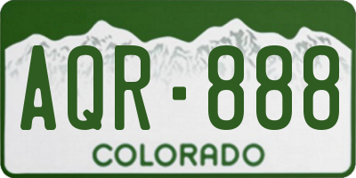 CO license plate AQR888