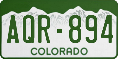 CO license plate AQR894