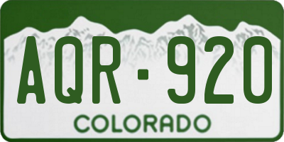 CO license plate AQR920