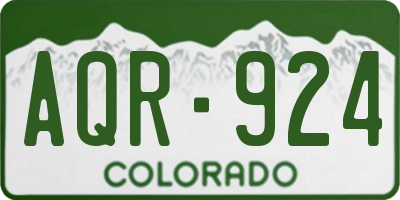 CO license plate AQR924
