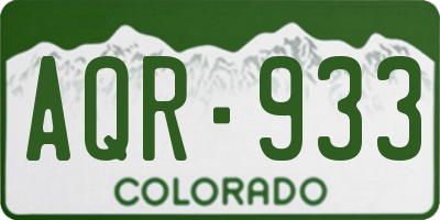 CO license plate AQR933