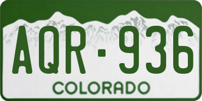 CO license plate AQR936