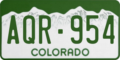 CO license plate AQR954