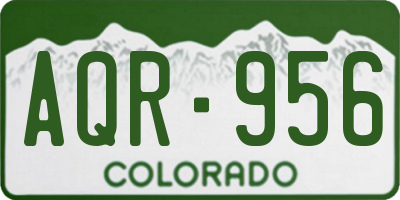 CO license plate AQR956