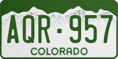 CO license plate AQR957