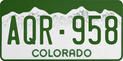 CO license plate AQR958