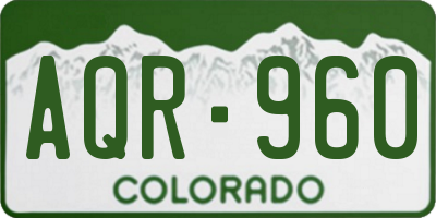CO license plate AQR960