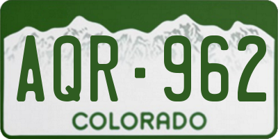 CO license plate AQR962