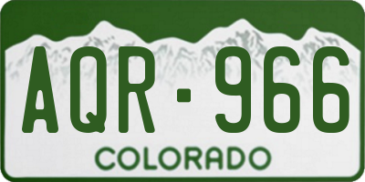 CO license plate AQR966