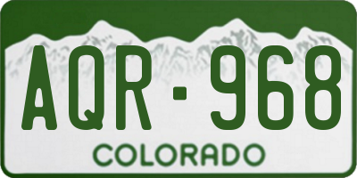 CO license plate AQR968