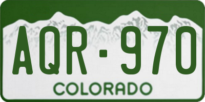 CO license plate AQR970