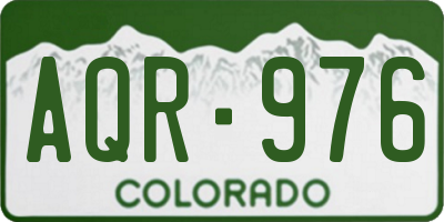 CO license plate AQR976