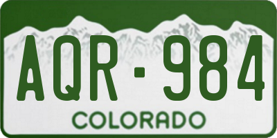 CO license plate AQR984