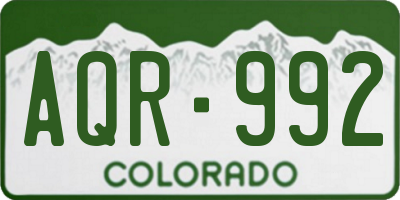 CO license plate AQR992