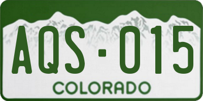 CO license plate AQS015