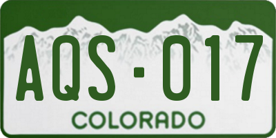 CO license plate AQS017