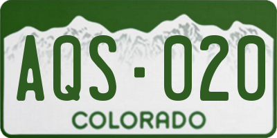 CO license plate AQS020