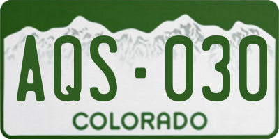 CO license plate AQS030