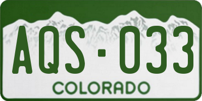 CO license plate AQS033