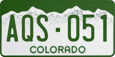 CO license plate AQS051