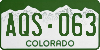 CO license plate AQS063