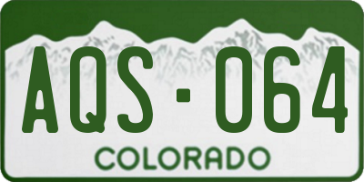 CO license plate AQS064