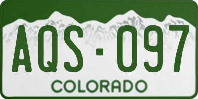 CO license plate AQS097
