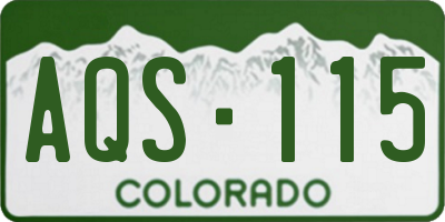 CO license plate AQS115