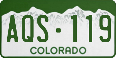 CO license plate AQS119