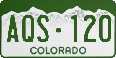 CO license plate AQS120