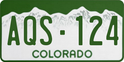 CO license plate AQS124