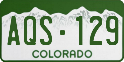 CO license plate AQS129