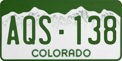 CO license plate AQS138