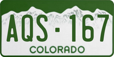 CO license plate AQS167
