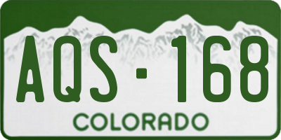 CO license plate AQS168