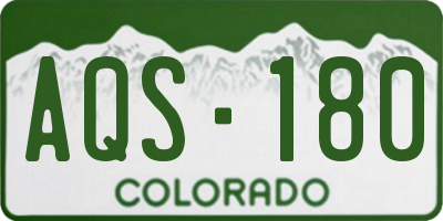 CO license plate AQS180