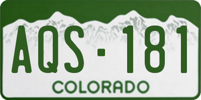 CO license plate AQS181