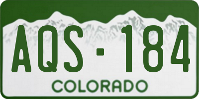 CO license plate AQS184