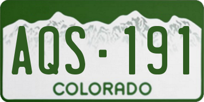 CO license plate AQS191