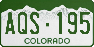 CO license plate AQS195
