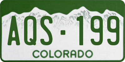 CO license plate AQS199