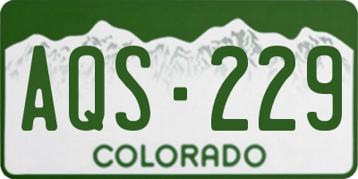 CO license plate AQS229